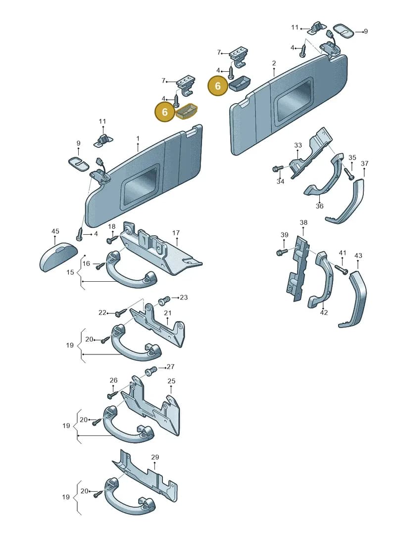 7LA857563Y20 — Volkswagen Transporter Multivan (2019-2024) diagram 861857500, position 6