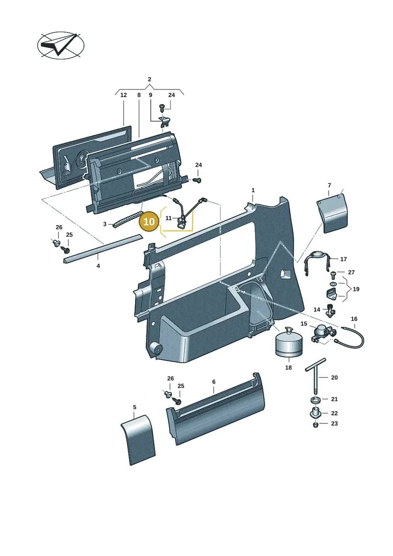 7LA860548 — Volkswagen Caravelle (2019-2024) diagram 7ep068050, position 10