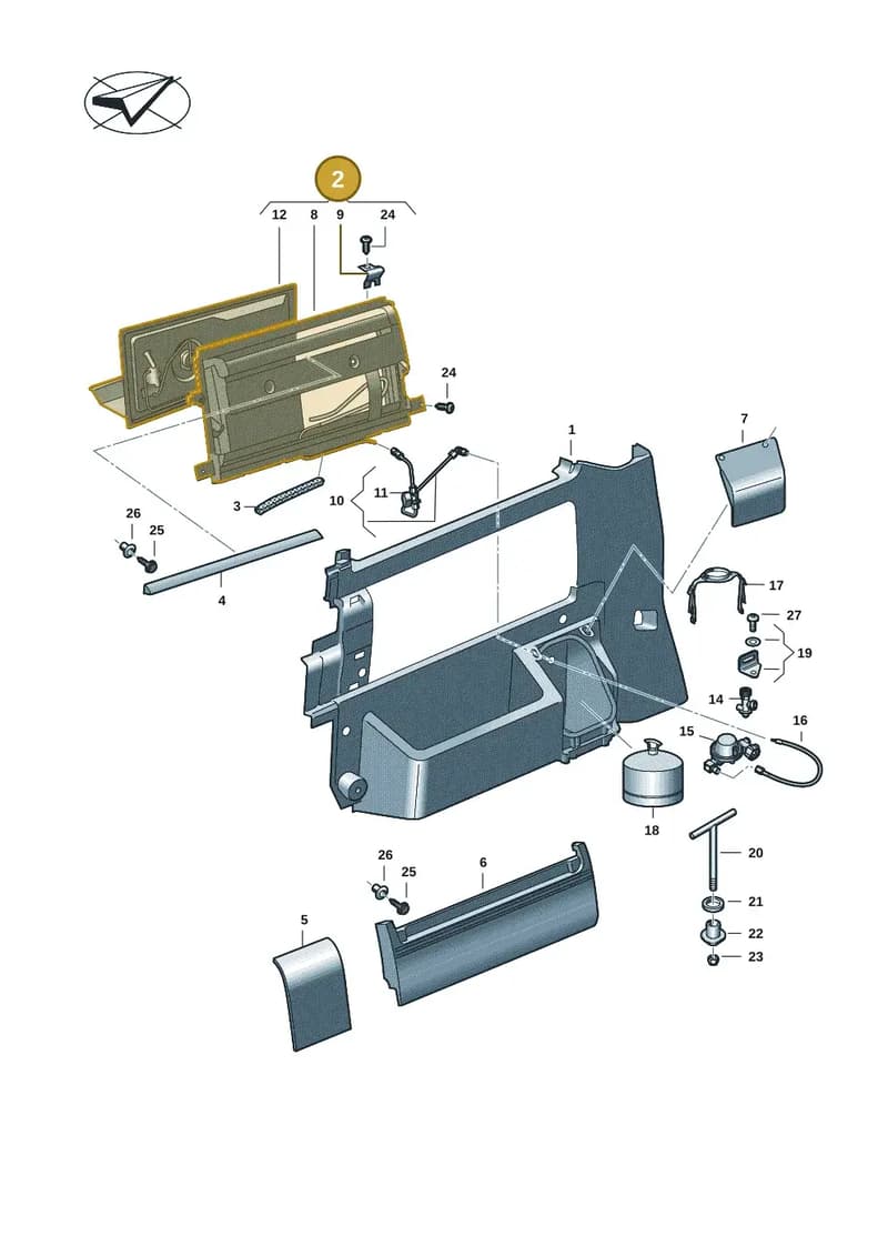 7LA861167D82V — Volkswagen Caravelle (2019-2024) diagram 7ep068050, position 2