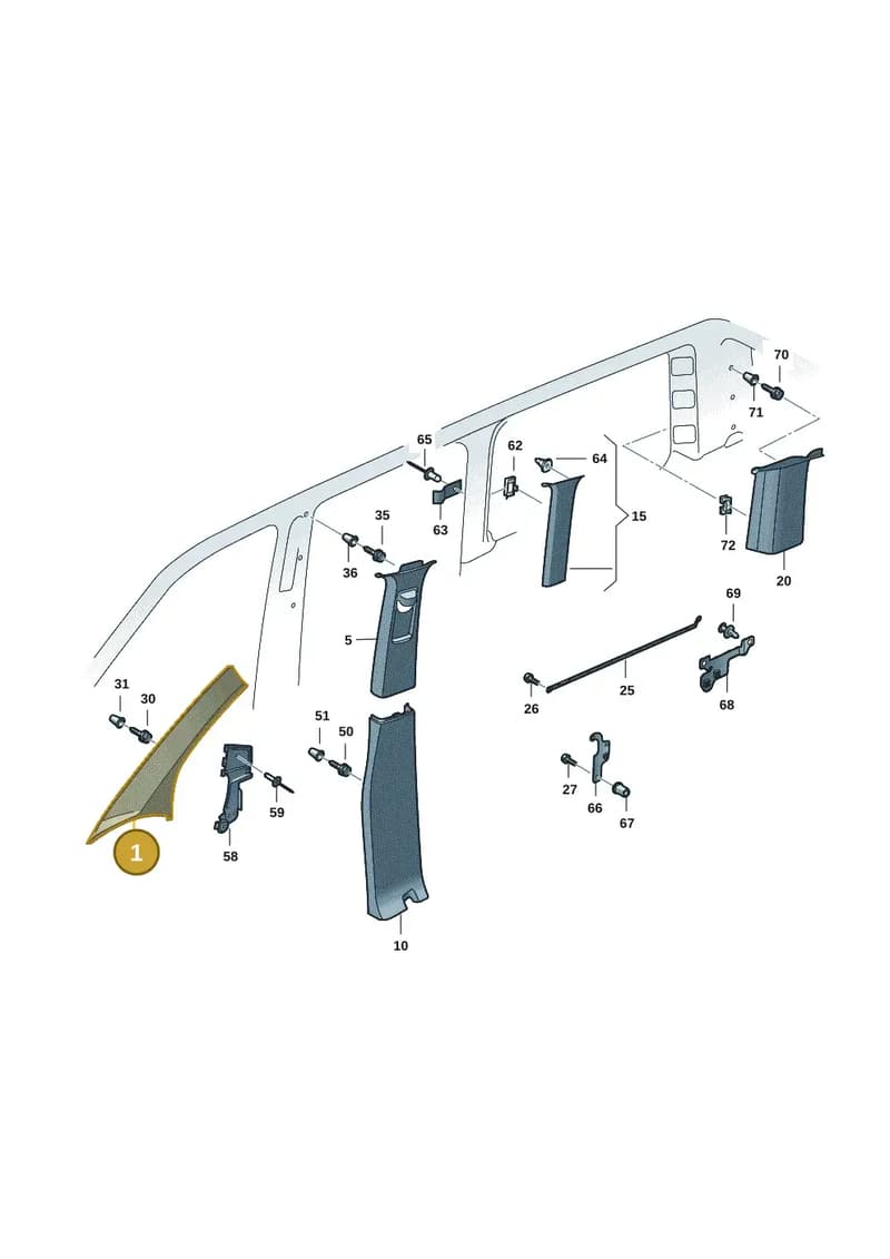 7LA867234KY20 — Volkswagen Transporter Multivan (2019-2024) diagram 7em867070, position 1