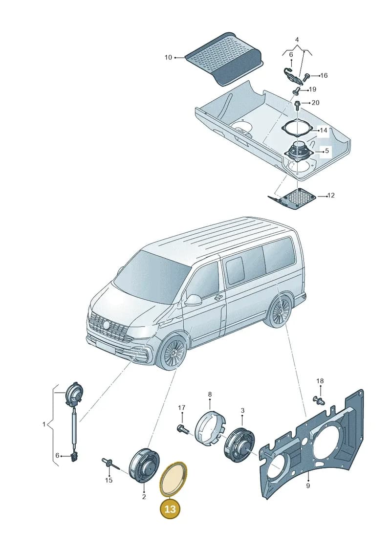 7LA867471 — Volkswagen Caravelle (2019-2024) diagram 7ep035035, position 13