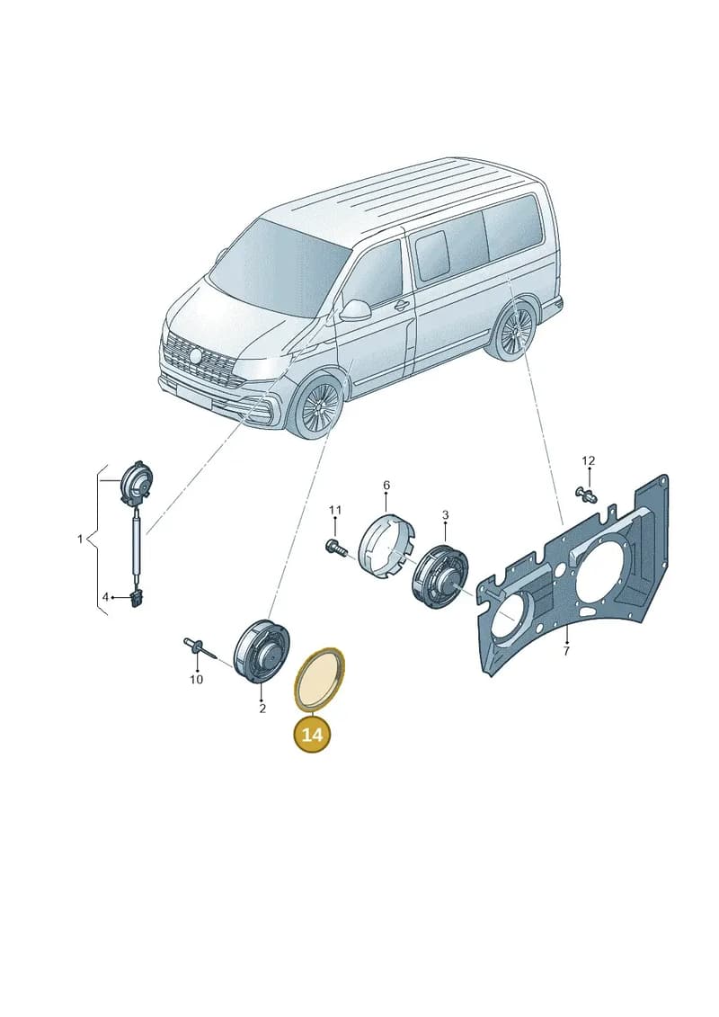 7LA867471 — Volkswagen Transporter Multivan (2019-2024) diagram 7em035035, position 14