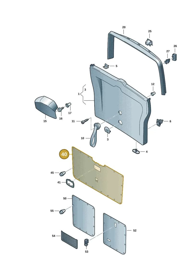 7LA867605C3F9 — Volkswagen Caravelle (2019-2024) diagram 7ep867080, position 40
