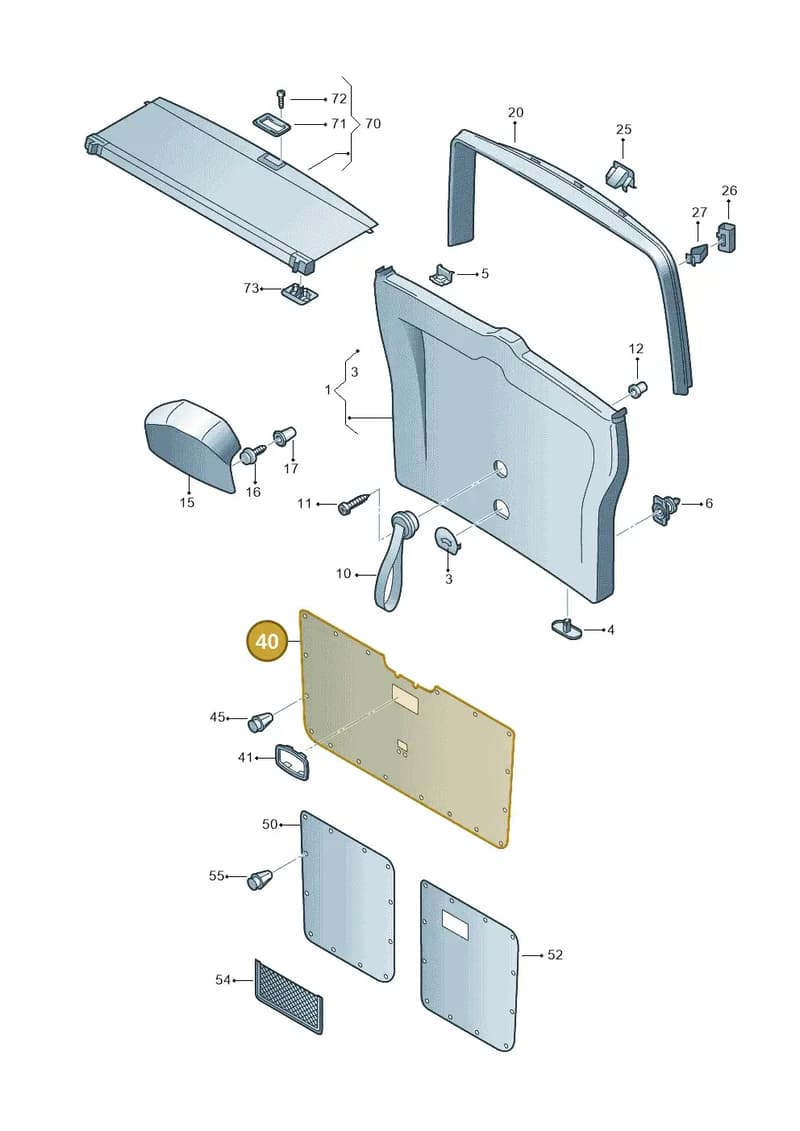 7LA867605DK84 — Volkswagen Transporter Multivan (2019-2024) diagram 410867800, position 40