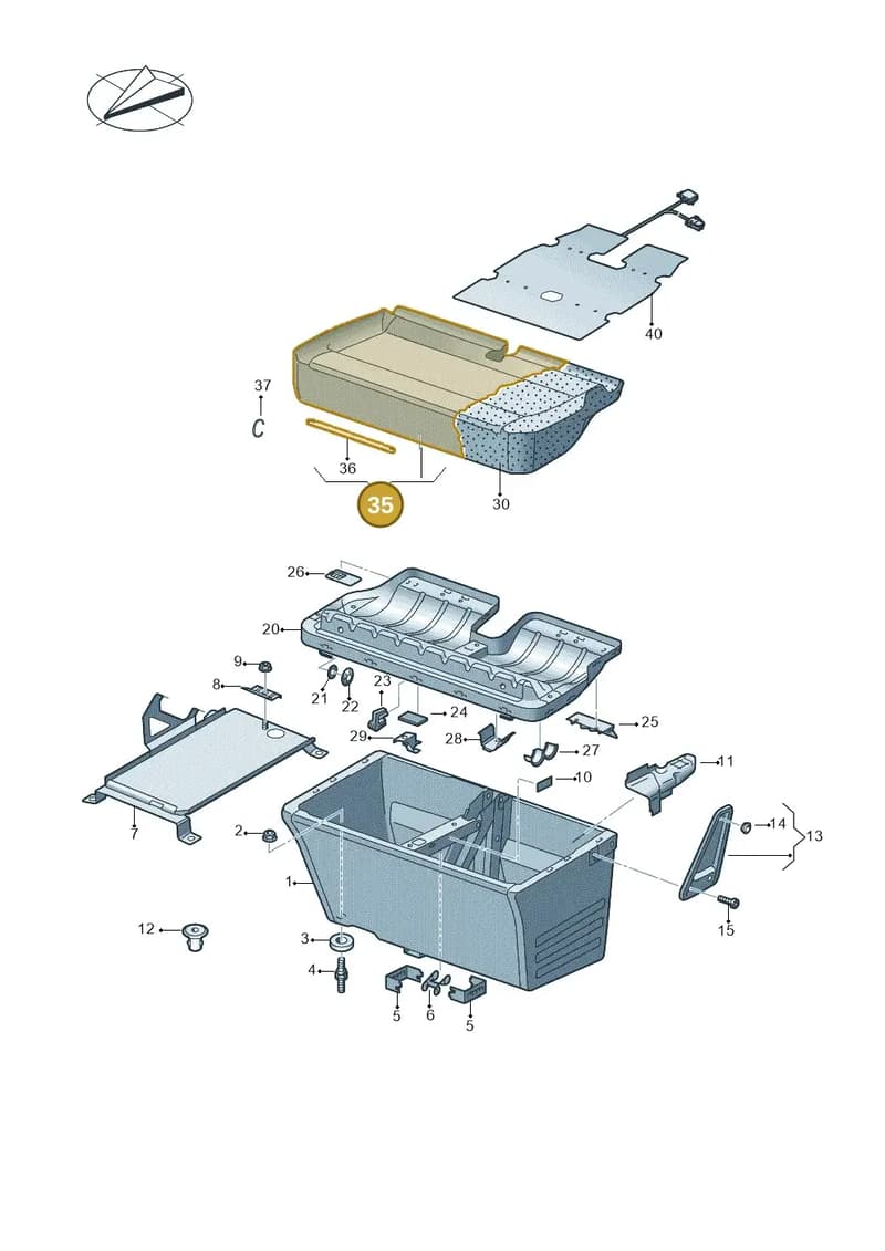 7LA881405GUEQ — Volkswagen Caravelle (2019-2024) diagram 861881100, position 35