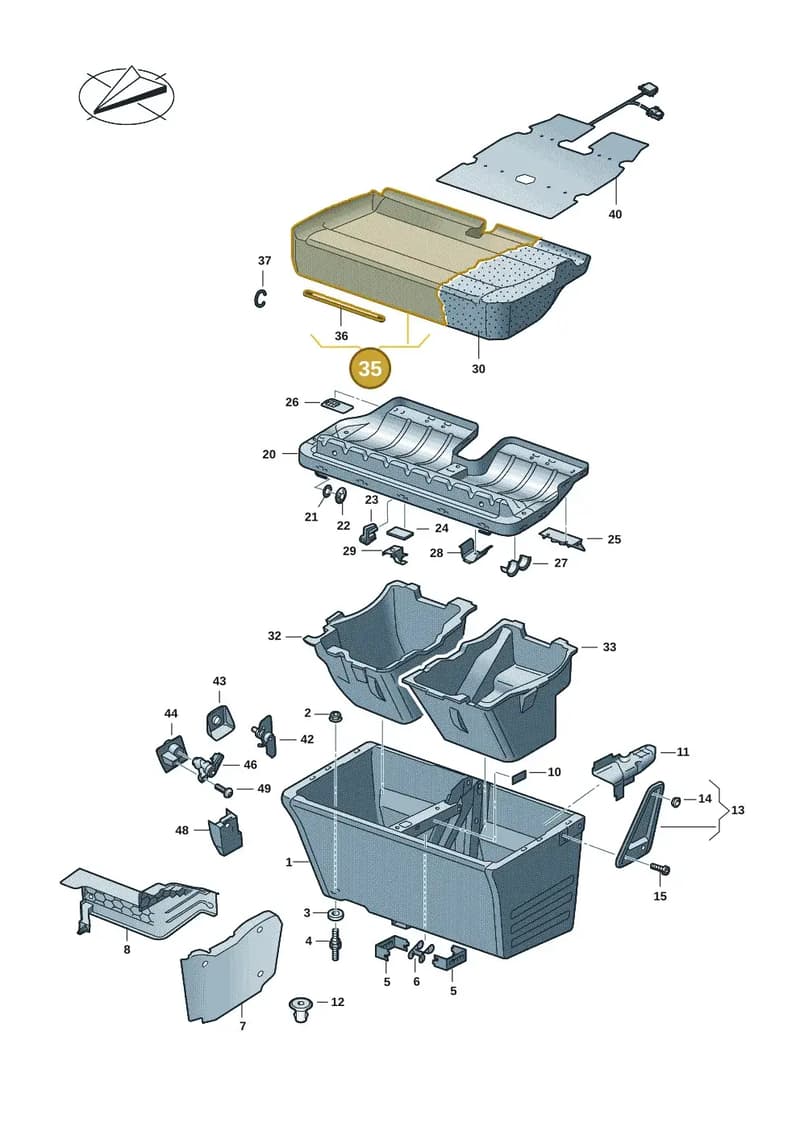 7LA881405NUEP — Volkswagen Caravelle (2019-2024) diagram 7ep881010, position 35
