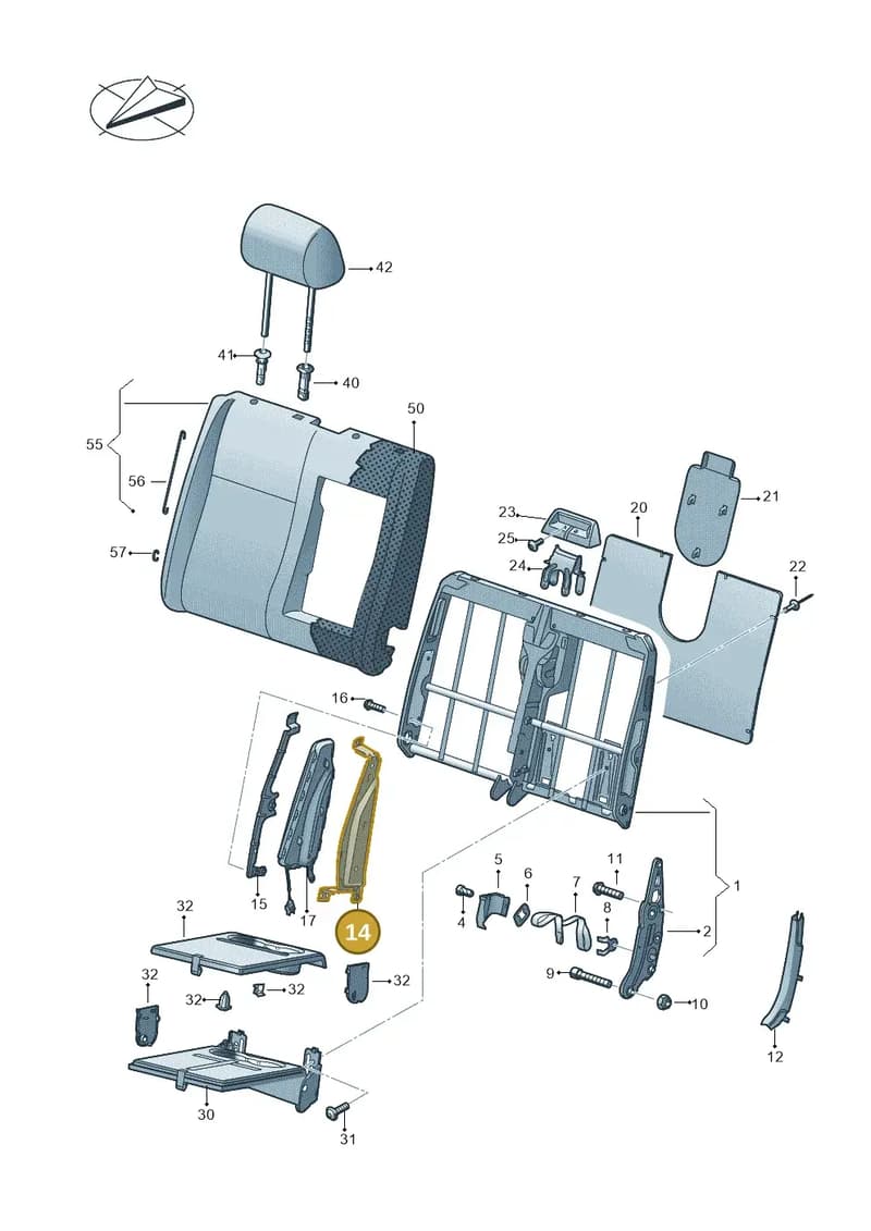 7LA882587 — Volkswagen Caravelle (2019-2024) diagram 861881200, position 14