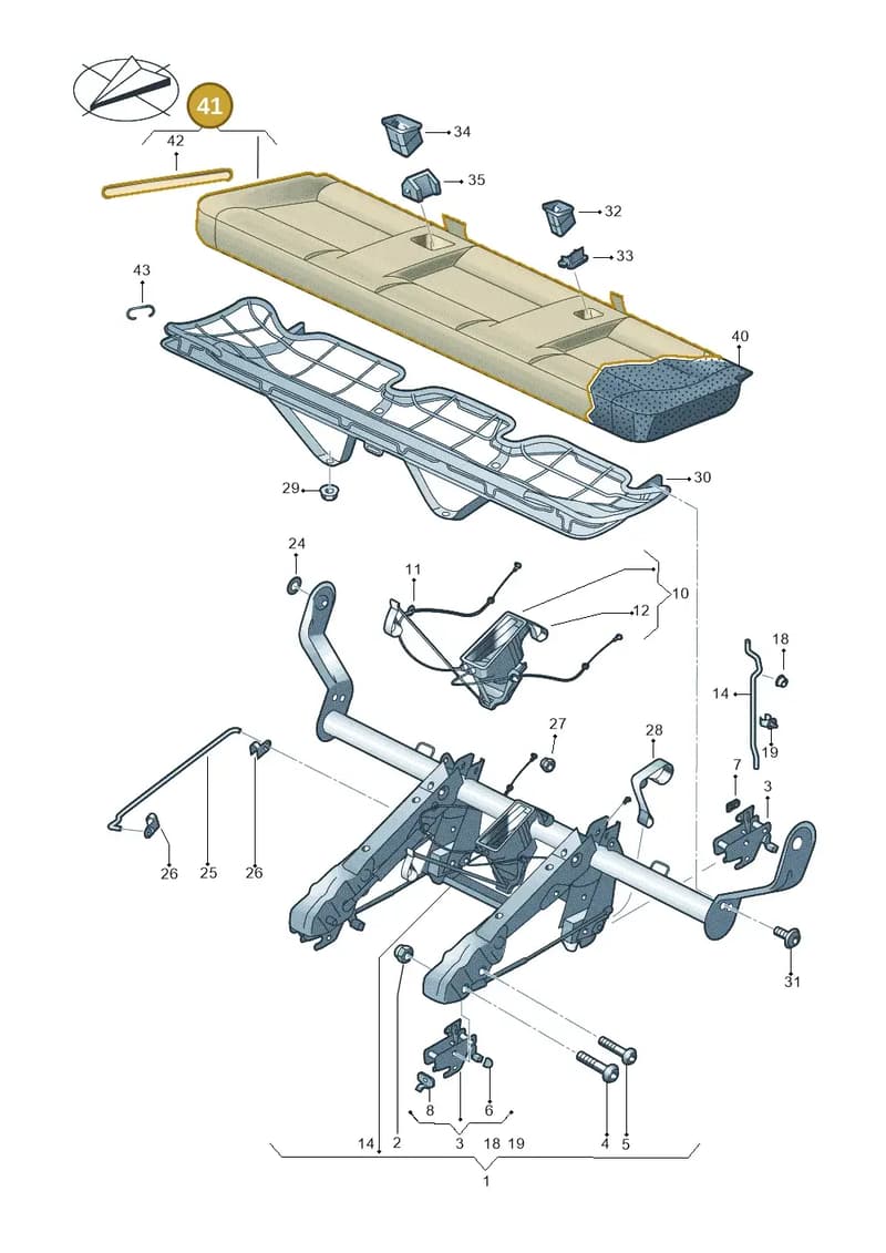 7LA885405BUES — Volkswagen Caravelle (2019-2024) diagram 861885010, position 41