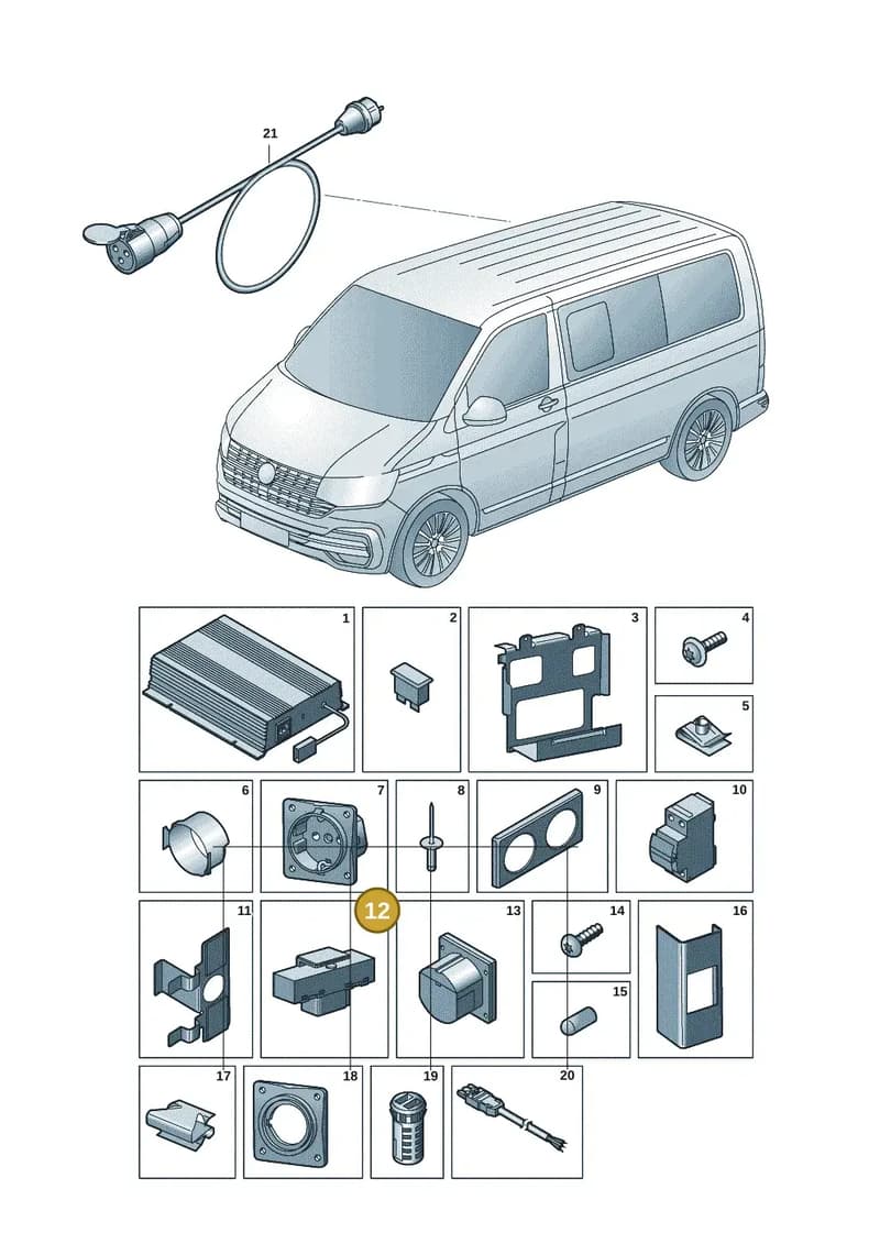 7LA906260 — Volkswagen Caravelle (2019-2024) diagram 7ep937100, position 12