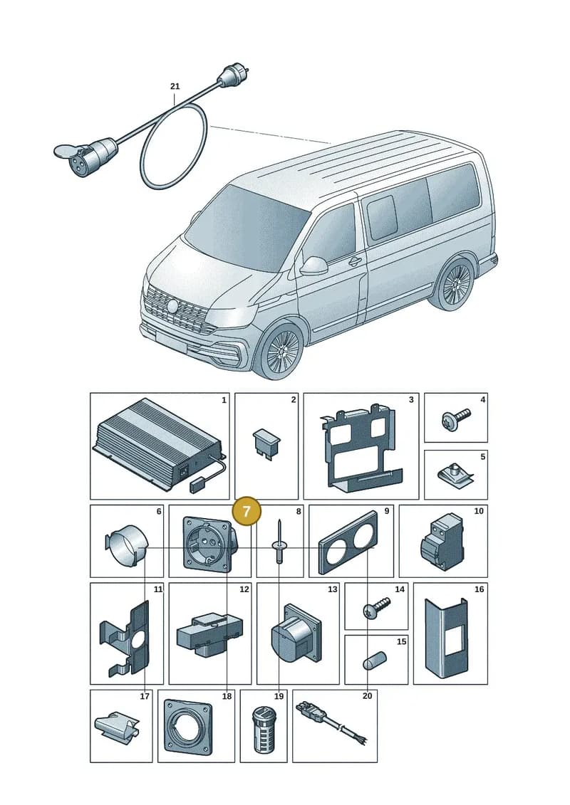 7LA919309A — Volkswagen Caravelle (2019-2024) diagram 7ep937100, position 7