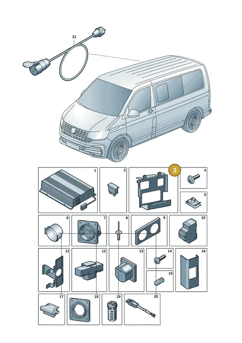 7LA937149 — Volkswagen Caravelle (2019-2024) diagram 7ep937100, position 3
