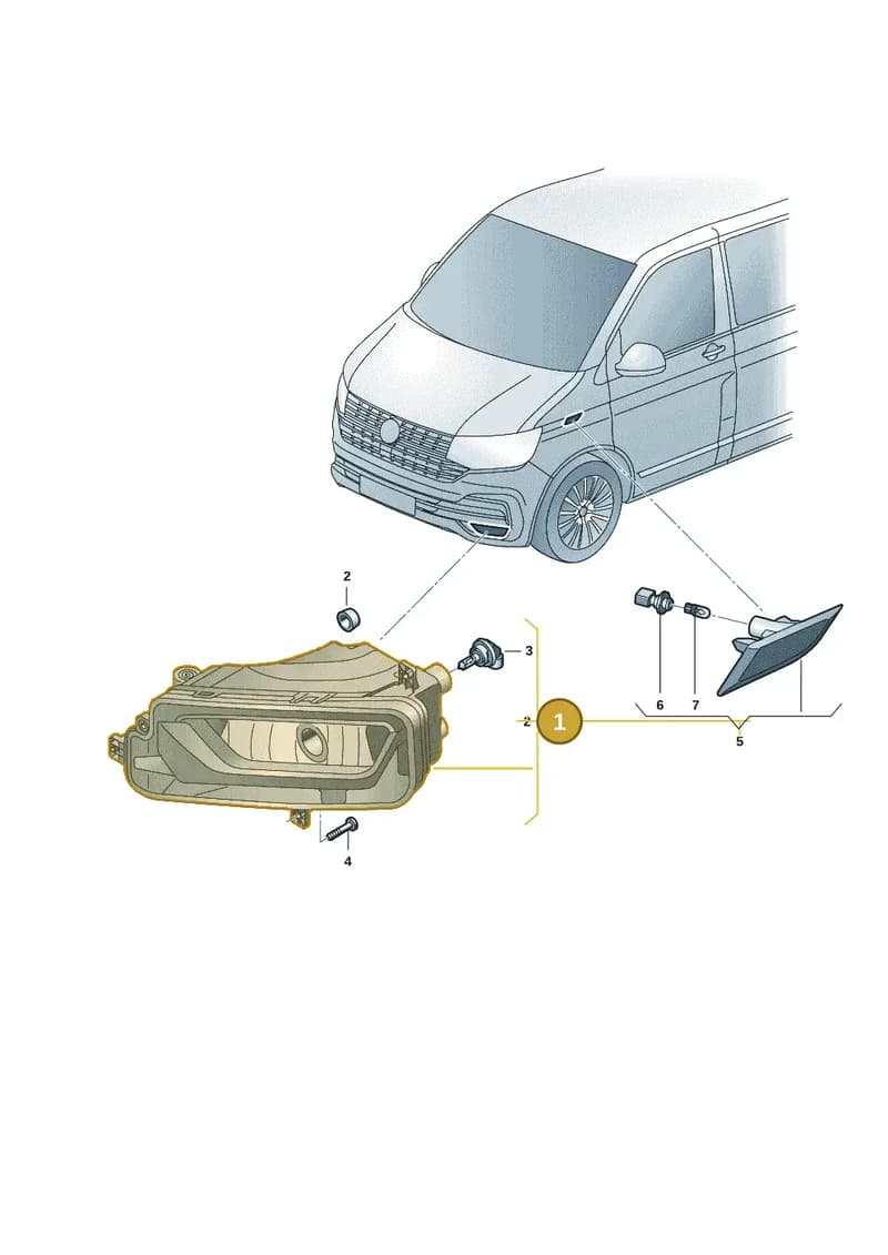 7LA941662C — Volkswagen Transporter Multivan (2019-2024) diagram 7em941040, position 1