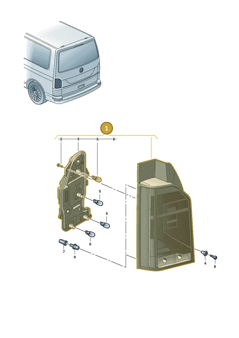7LA945095K — Volkswagen Transporter Multivan (2019-2024) diagram 7em945000, position 1