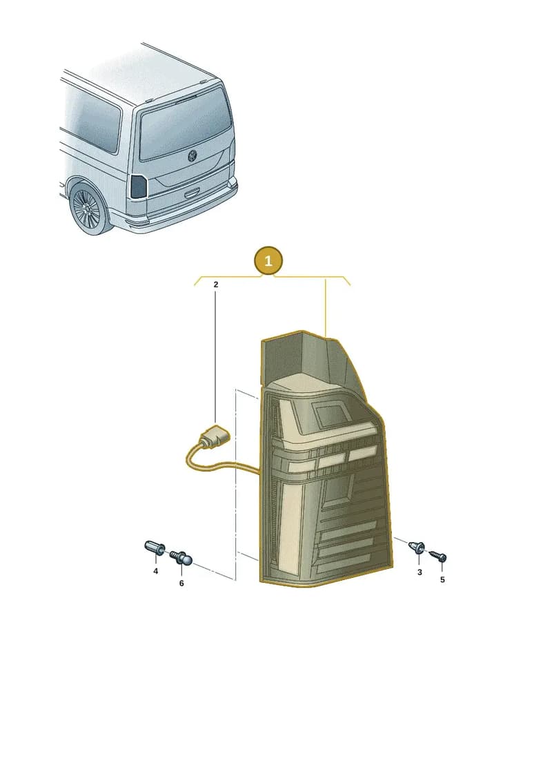 7LA945208B — Volkswagen Transporter Multivan (2019-2024) diagram 7em945010, position 1
