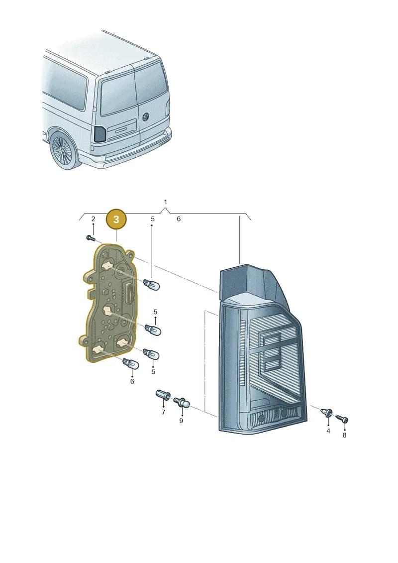 7LA945258A — Volkswagen Caravelle (2019-2024) diagram 7ep945005, position 3