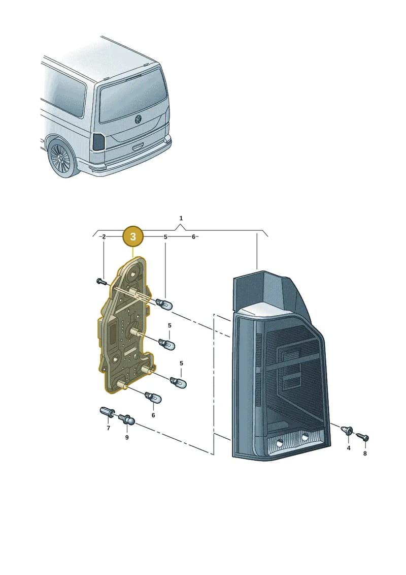 7LA945258 — Volkswagen Transporter Multivan (2019-2024) diagram 7em945000, position 3