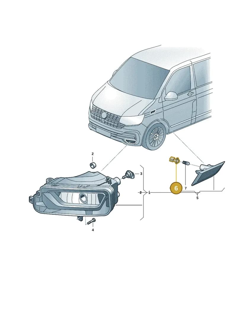 7LA949105 — Volkswagen Transporter Multivan (2019-2024) diagram 7em941040, position 6