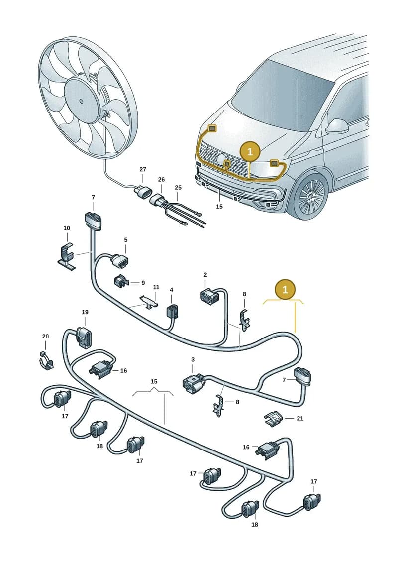 7LA971072DG — Volkswagen Transporter Multivan (2019-2024) diagram 7em971000, position 1