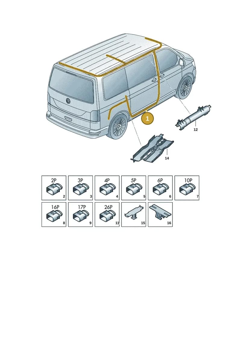 7LA971145 — Volkswagen Caravelle (2019-2024) diagram 7em972080, position 1