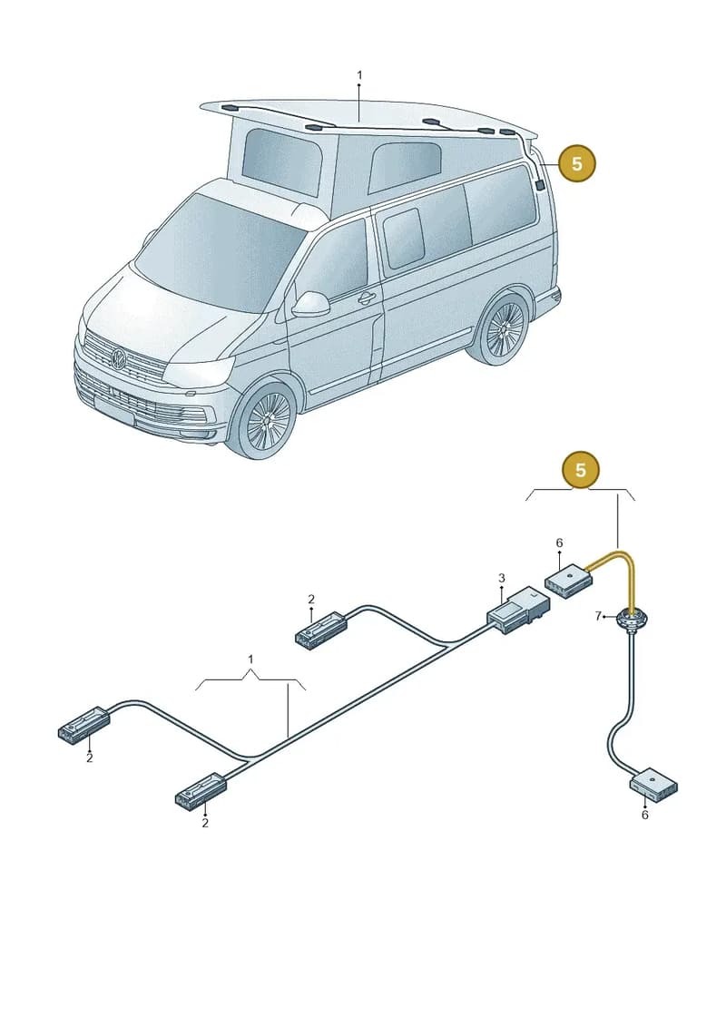 7LA971657 — Volkswagen Caravelle (2019-2024) diagram 861972650, position 5