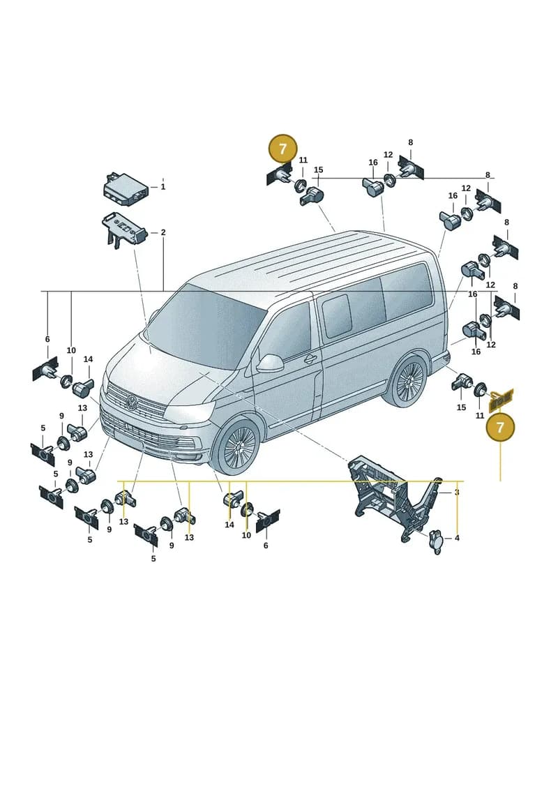 7LA998397A9B9 — Volkswagen Caravelle (2019-2024) diagram 7ep919000, position 7