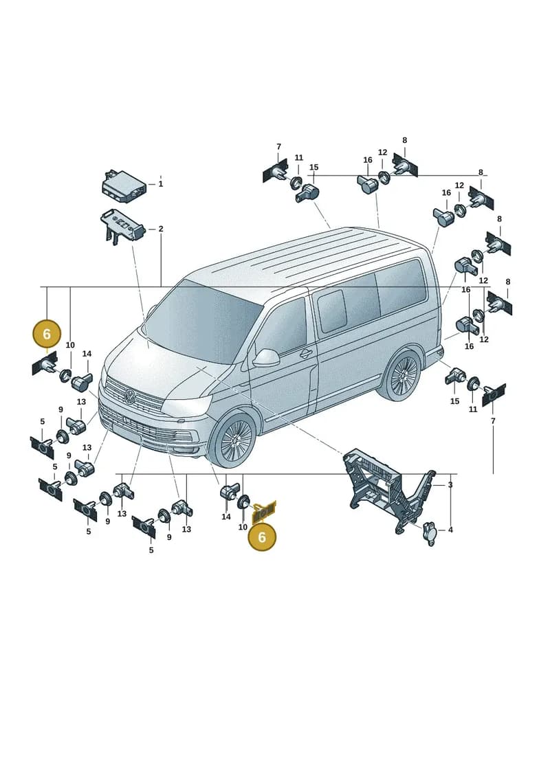 7LA998399A9B9 — Volkswagen Transporter Multivan (2019-2024) diagram 7ep919000, position 6