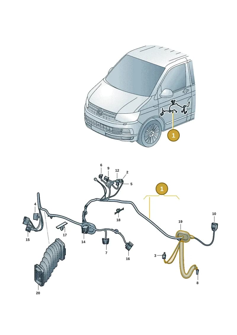 7LB971120D — Volkswagen Transporter Multivan (2019-2024) diagram 7em972030, position 1