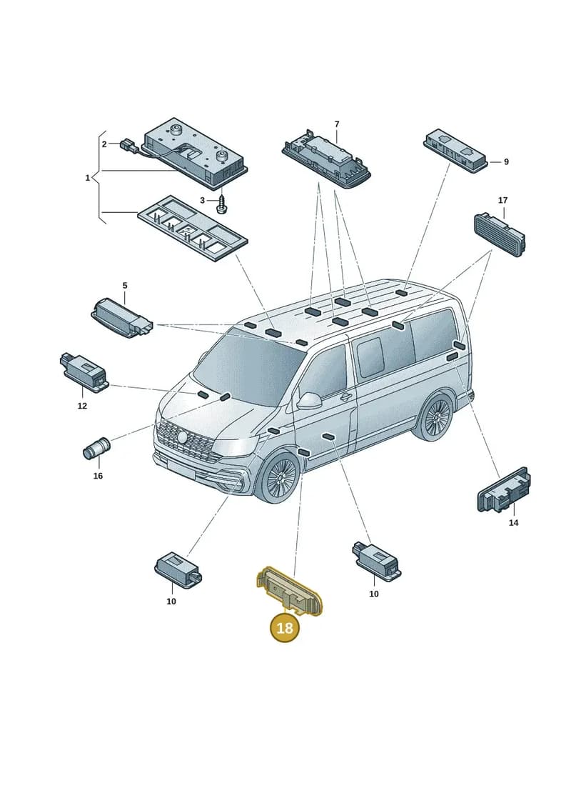 7LC947415AC72A — Volkswagen Transporter Multivan (2019-2024) diagram 7em947000, position 18