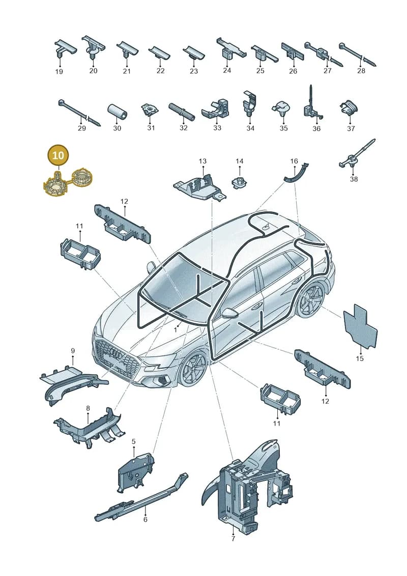 7M0971260B — Audi A3 Sportback (2019-2025) diagram 596971800, position 10