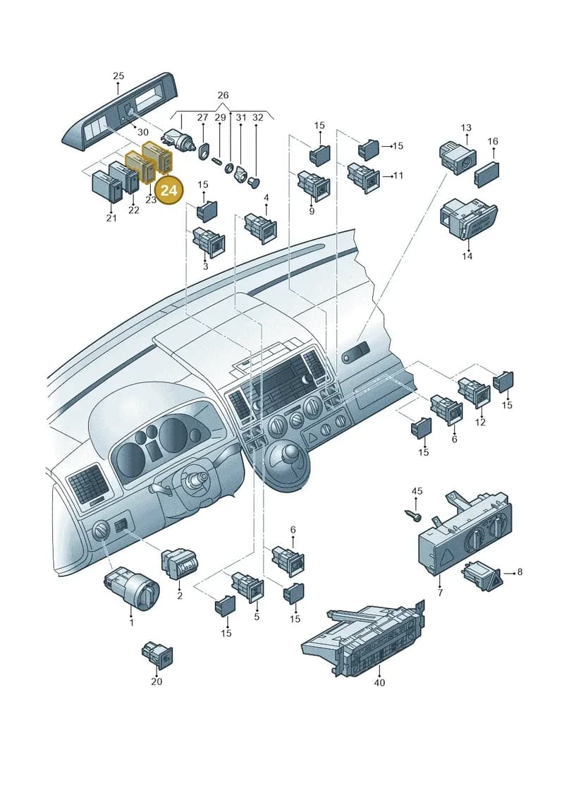 7M39415309B9 — Volkswagen Transp. dropside (2011-2015) diagram 611941520, position 24