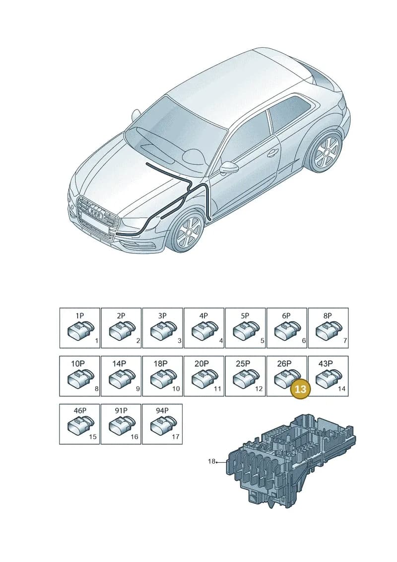 7M3972726 — Audi A3 Sportback (2012-2016) diagram 745971890, position 13
