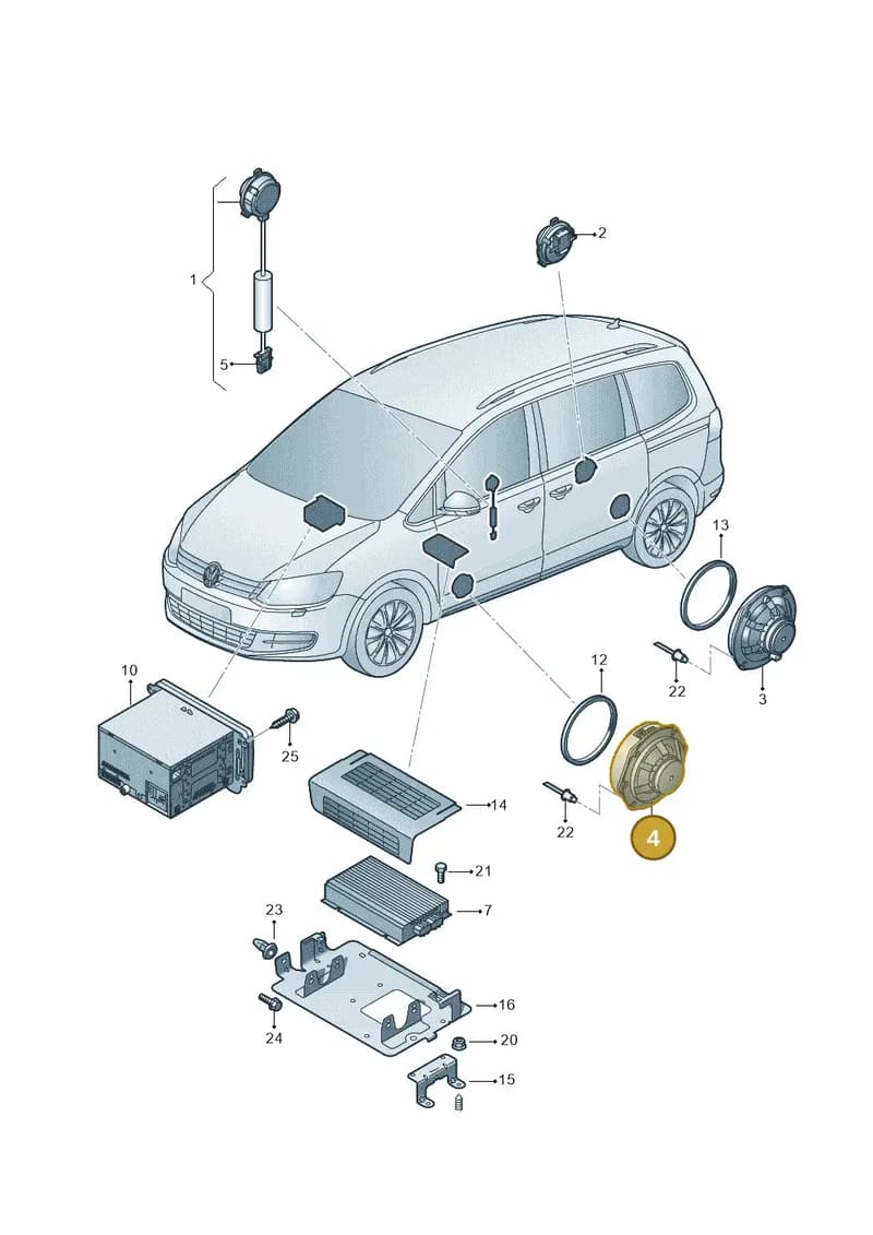 7N0035454A — Volkswagen Sharan (2015-2022) diagram 863035350, position 4