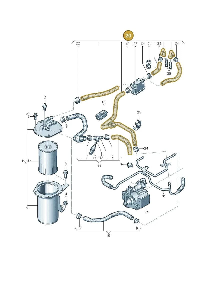 7N0130295F — Audi Q3 (2014-2019) diagram 728127400, position 20