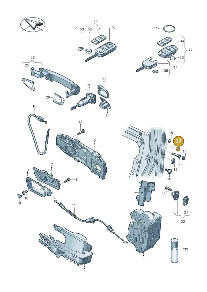 7N08371119B9 — Volkswagen Sharan (2015-2022) diagram 651837000, position 17