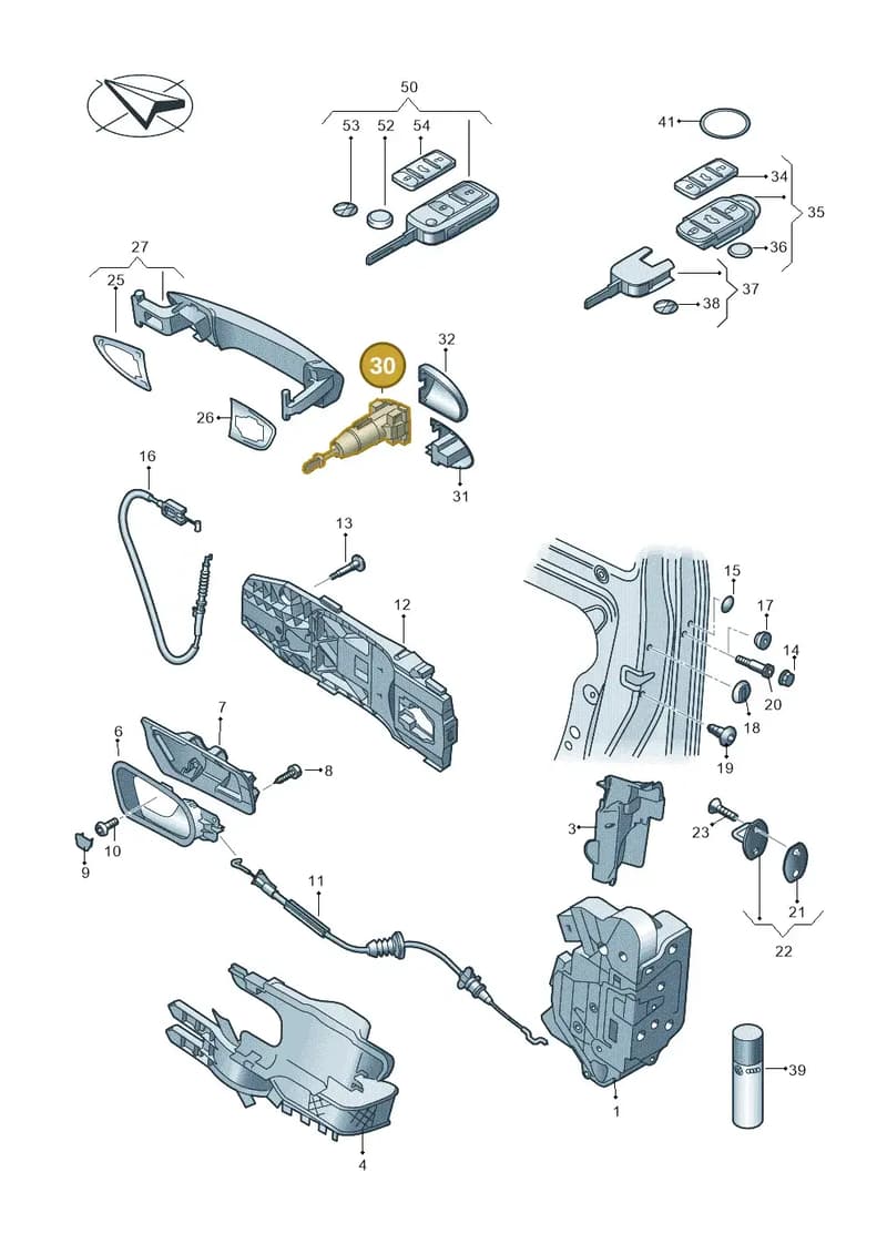 7N0837167AY — Volkswagen Sharan (2015-2022) diagram 651837000, position 30