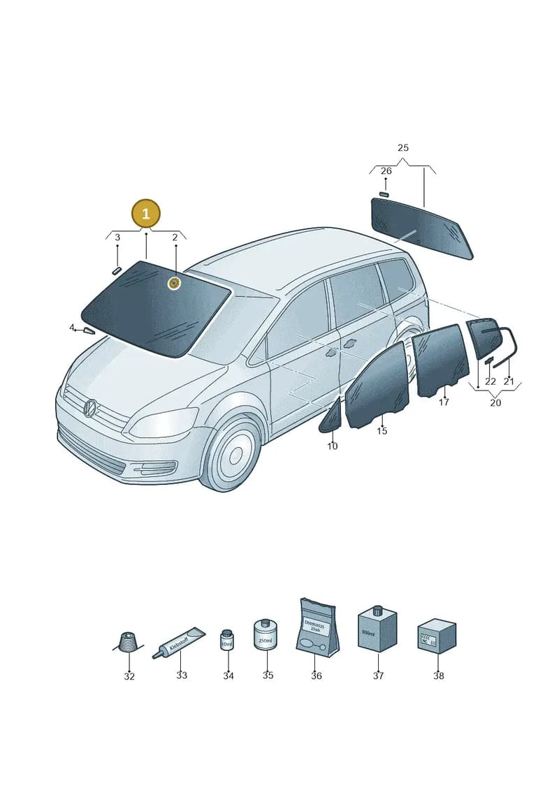 7N0845011AANVB — Volkswagen Sharan Blue Motion (2010-2015) diagram 689845000, position 1