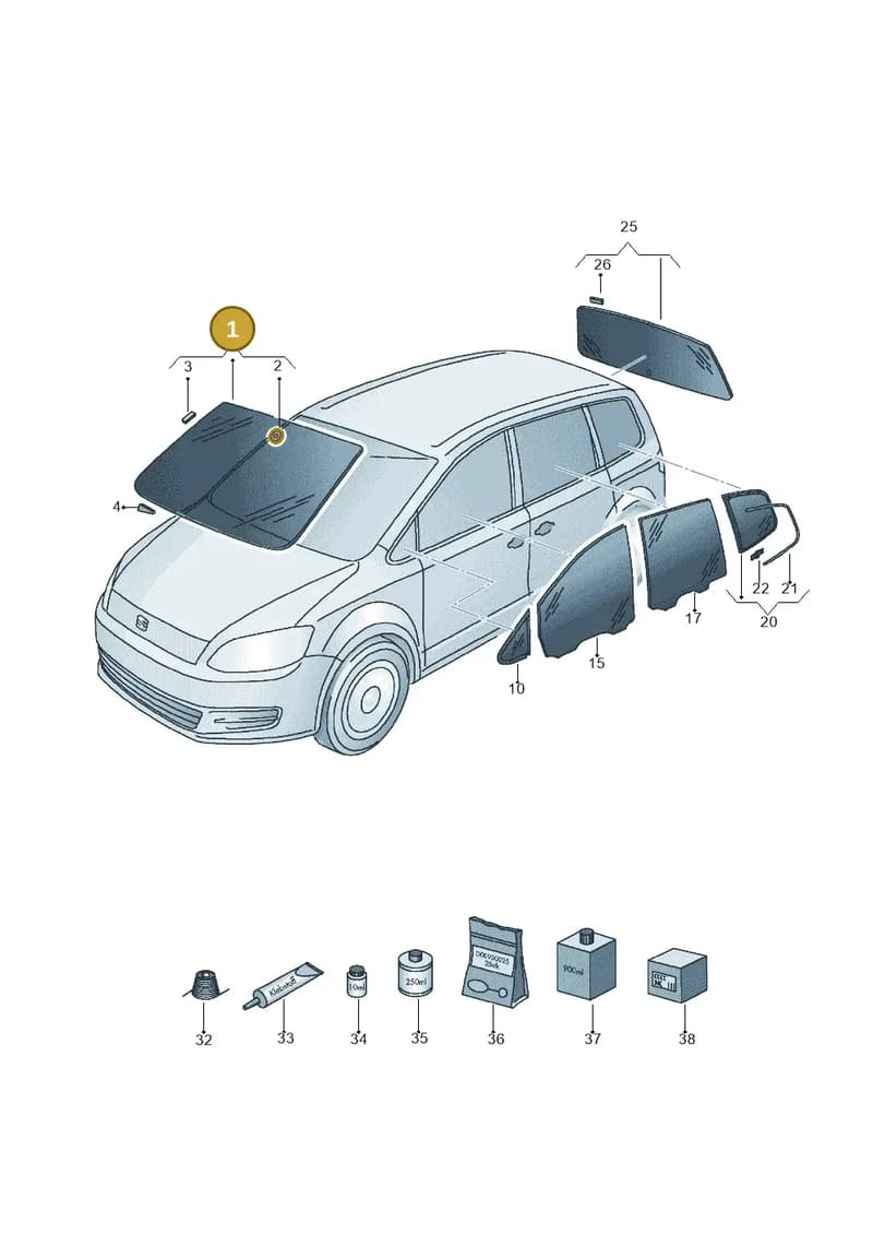 7N0845011AANVB — SEAT Alhambra Stylance (2010-2013) diagram 705845000, position 1