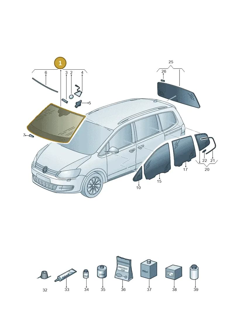 7N0845011AJNVB — Volkswagen Sharan (2015-2022) diagram 863845000, position 1