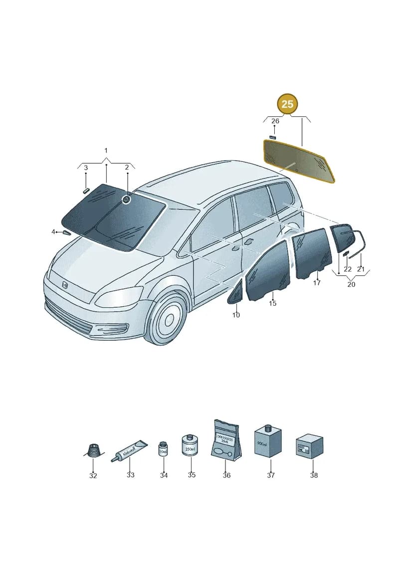 7N0845051ENVB — SEAT Alhambra Stylance (2010-2013) diagram 705845000, position 25