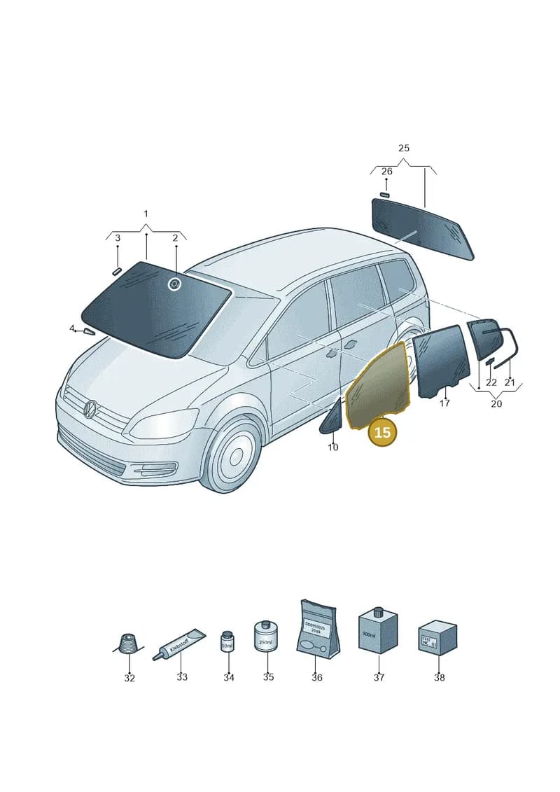 7N0845201 — Volkswagen Sharan Blue Motion (2010-2015) diagram 689845000, position 15