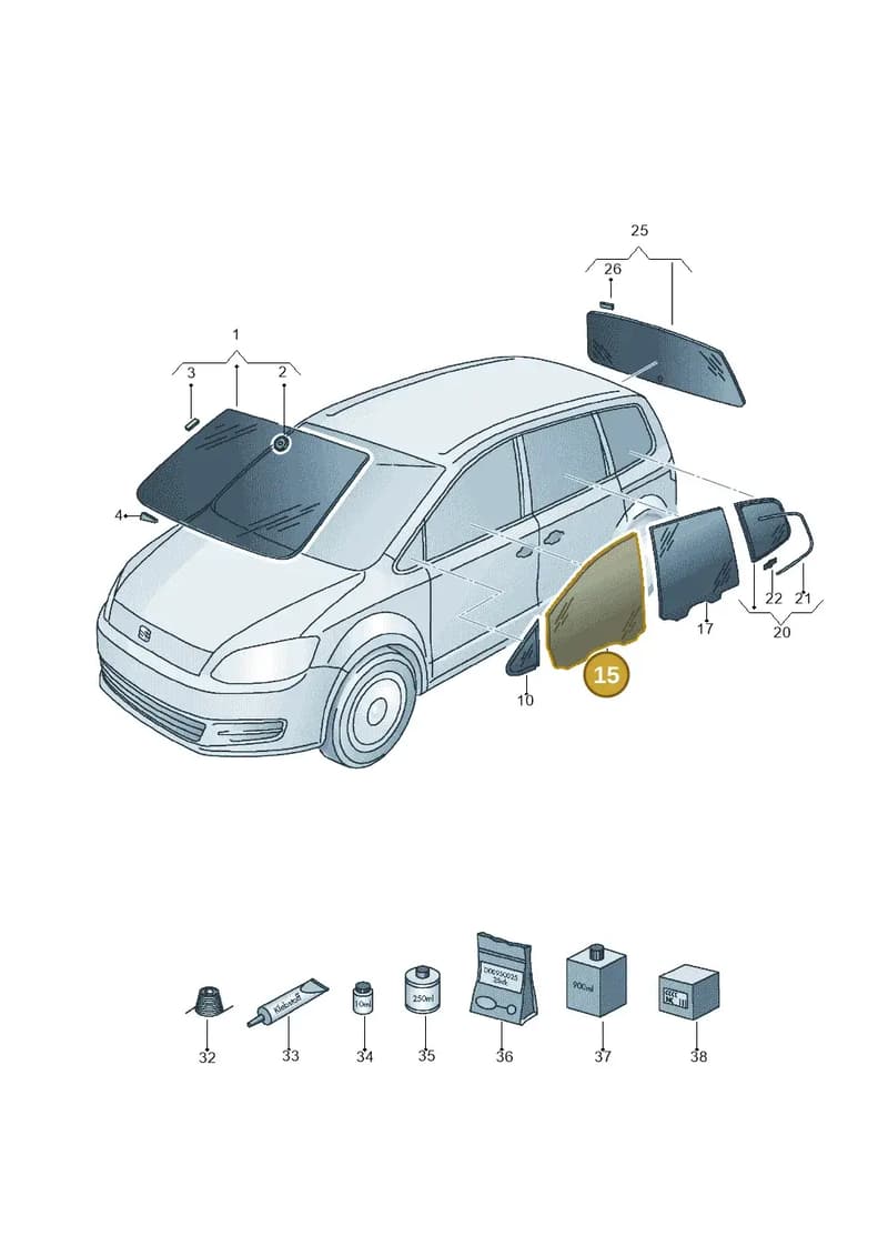 7N0845201 — SEAT Alhambra Stylance (2010-2013) diagram 705845000, position 15