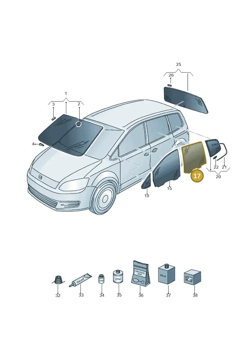 7N0845206 — SEAT Alhambra Stylance (2010-2013) diagram 705845000, position 17