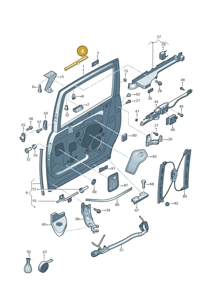 7N0845235 — SEAT Alhambra (2015-2022) diagram 689843000, position 4