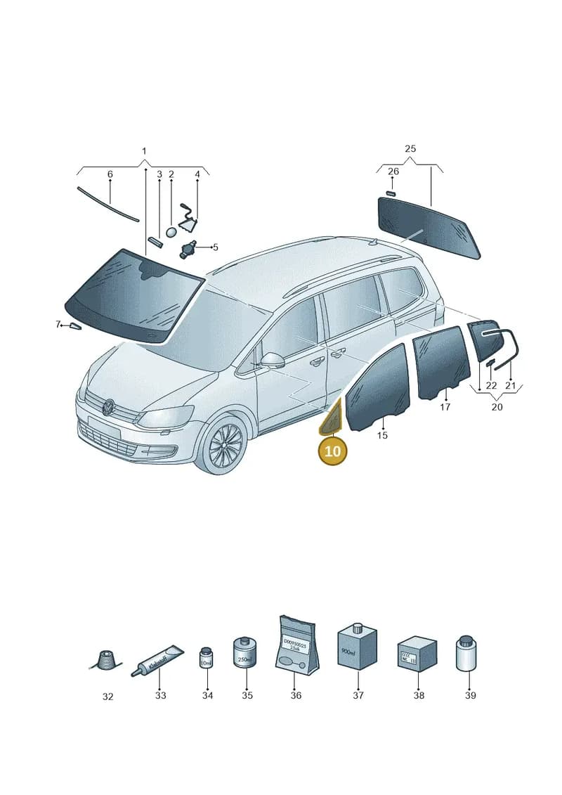 7N0845412GNVB — Volkswagen Sharan (2015-2022) diagram 863845000, position 10