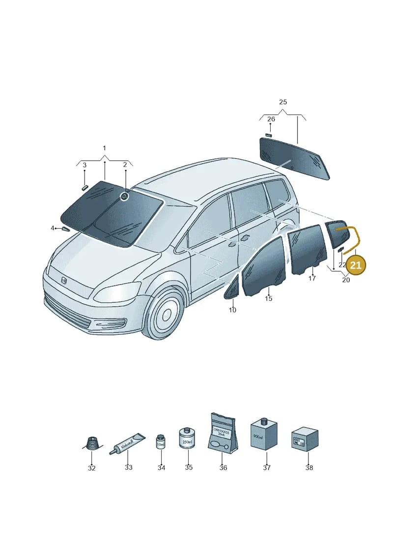 7N0853346A3Q7 — SEAT Alhambra Stylance (2010-2013) diagram 705845000, position 21