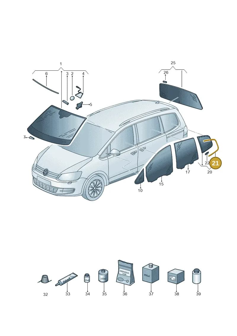 7N0853346A3Q7 — Volkswagen Sharan (2015-2022) diagram 863845000, position 21
