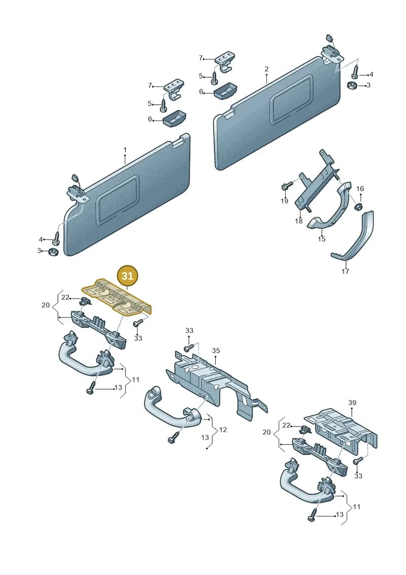 7N0858686A — Volkswagen Sharan (2015-2022) diagram 689857500, position 31