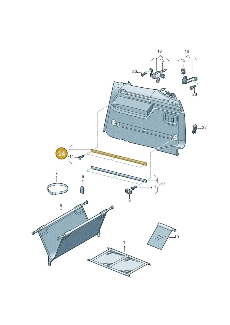 7N0861608 — Volkswagen Sharan (2015-2022) diagram 689861300, position 14
