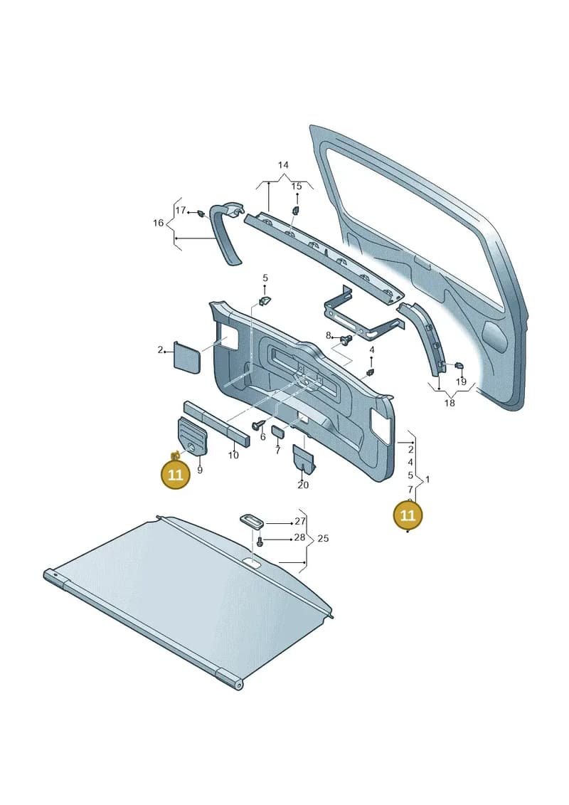 7N086705482V — Volkswagen Sharan (2015-2022) diagram 689867800, position 11