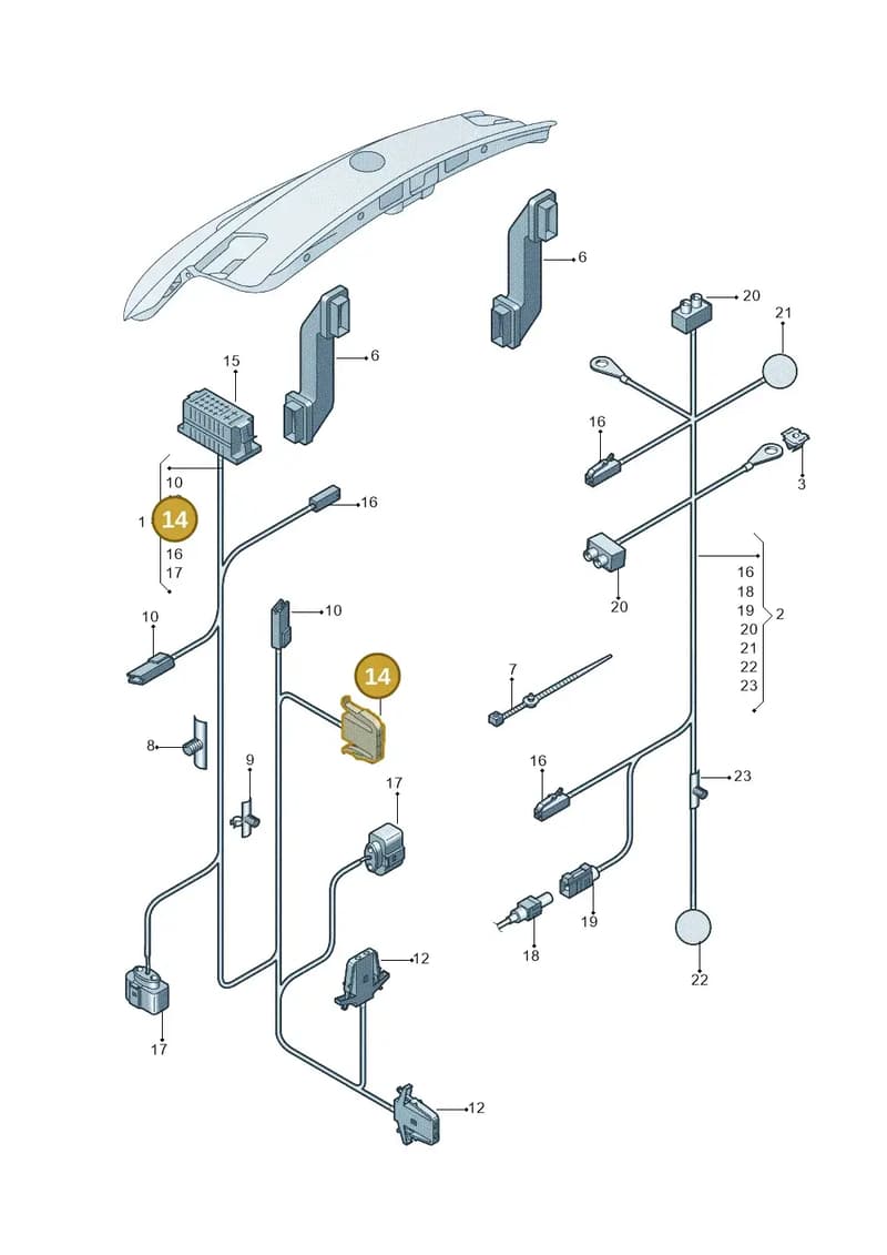 7N0972703A — Volkswagen Tiguan (2009-2019) diagram 688972820, position 14